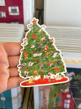 Meowy Christmas Vinyl Sticker
