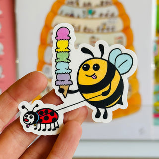 Bee and Ladybug Vinyl Sticker