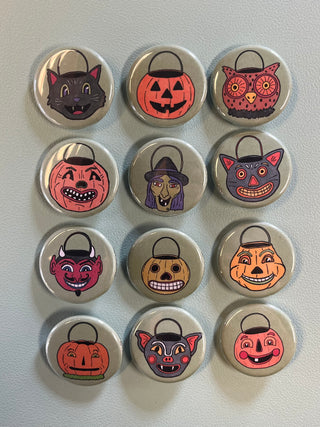 Trick or Treat Pails Halloween 1.25" Button
