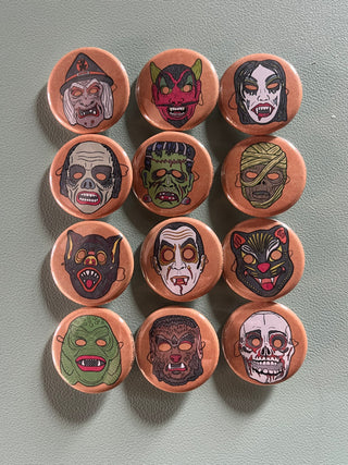 Halloween Masks 1.25" Button