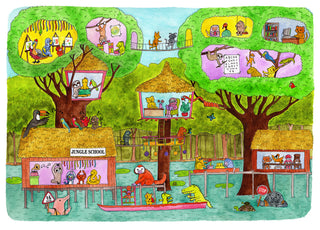 Jungle School Print