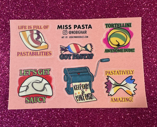 MISS PASTA Vinyl Sticker Sheet
