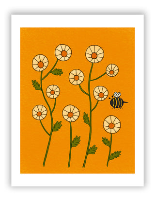 Daisies + Bee Print