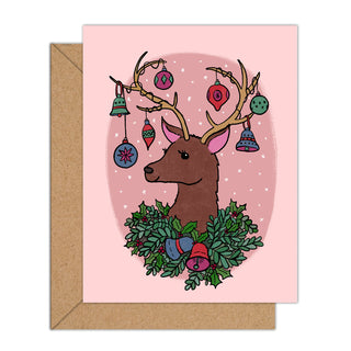 Deer decorated with ornaments Holiday Season card