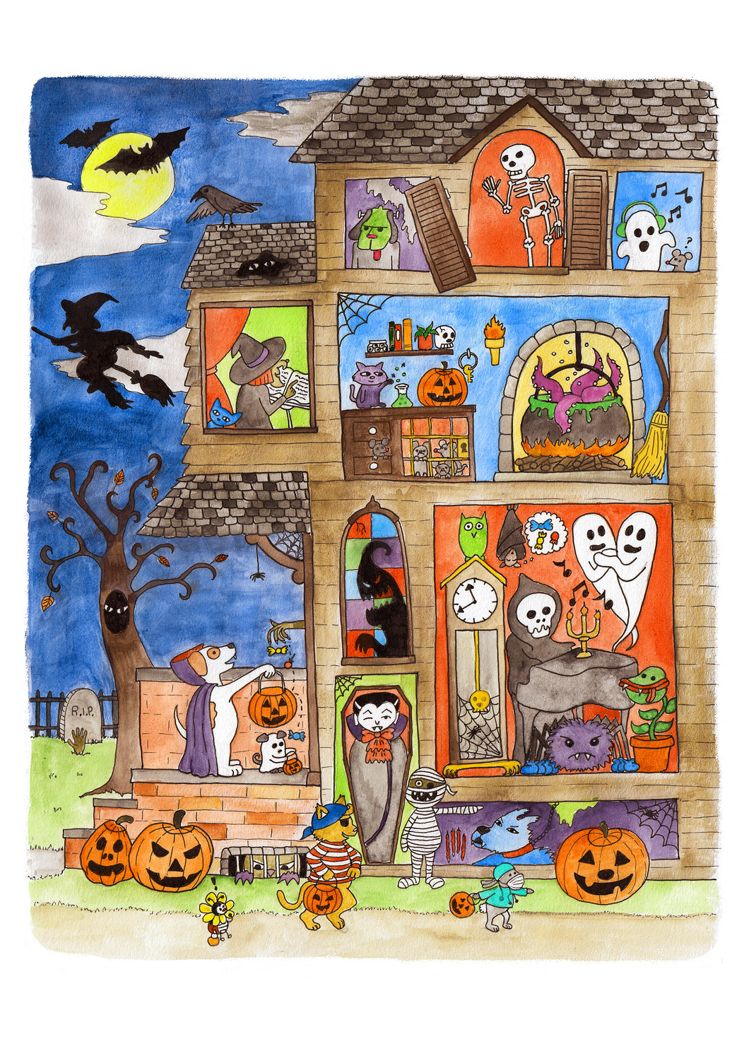 Happy Halloween Haunted house Print