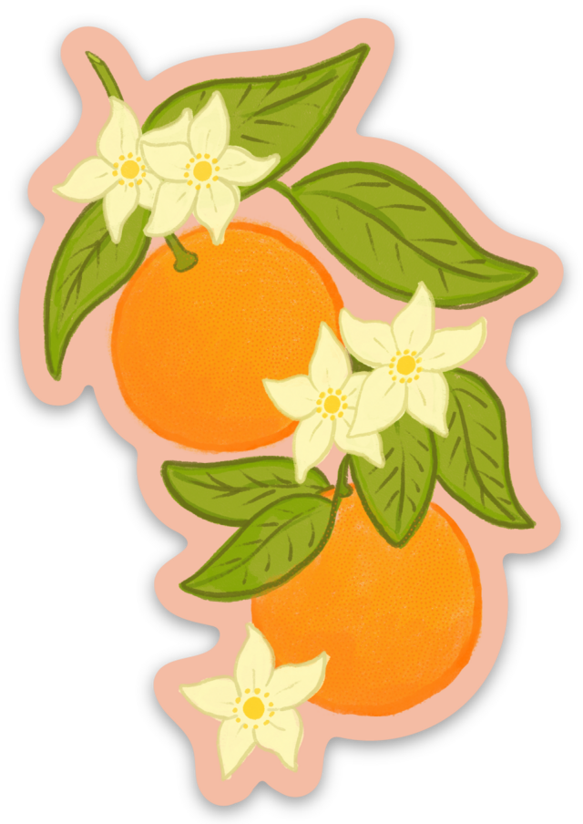 Orange blossom vinyl sticker