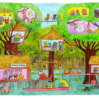 Jungle School Print