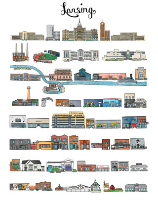 Lansing Michigan Print