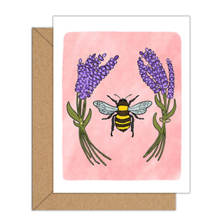 Lavender + Bee Card