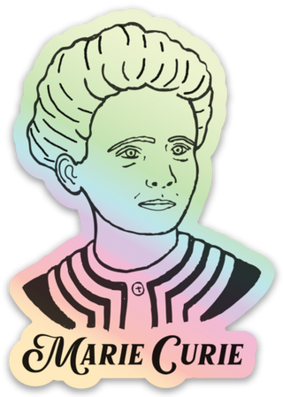 Marie curie hologram sticker