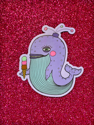 Whale & Icecream Vinyl Sticker
