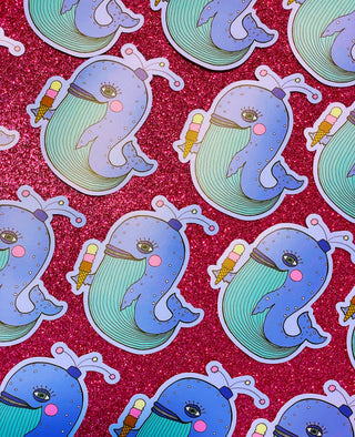 Whale & Icecream Vinyl Sticker