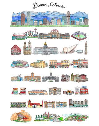 Denver Colorado City Portrait Print