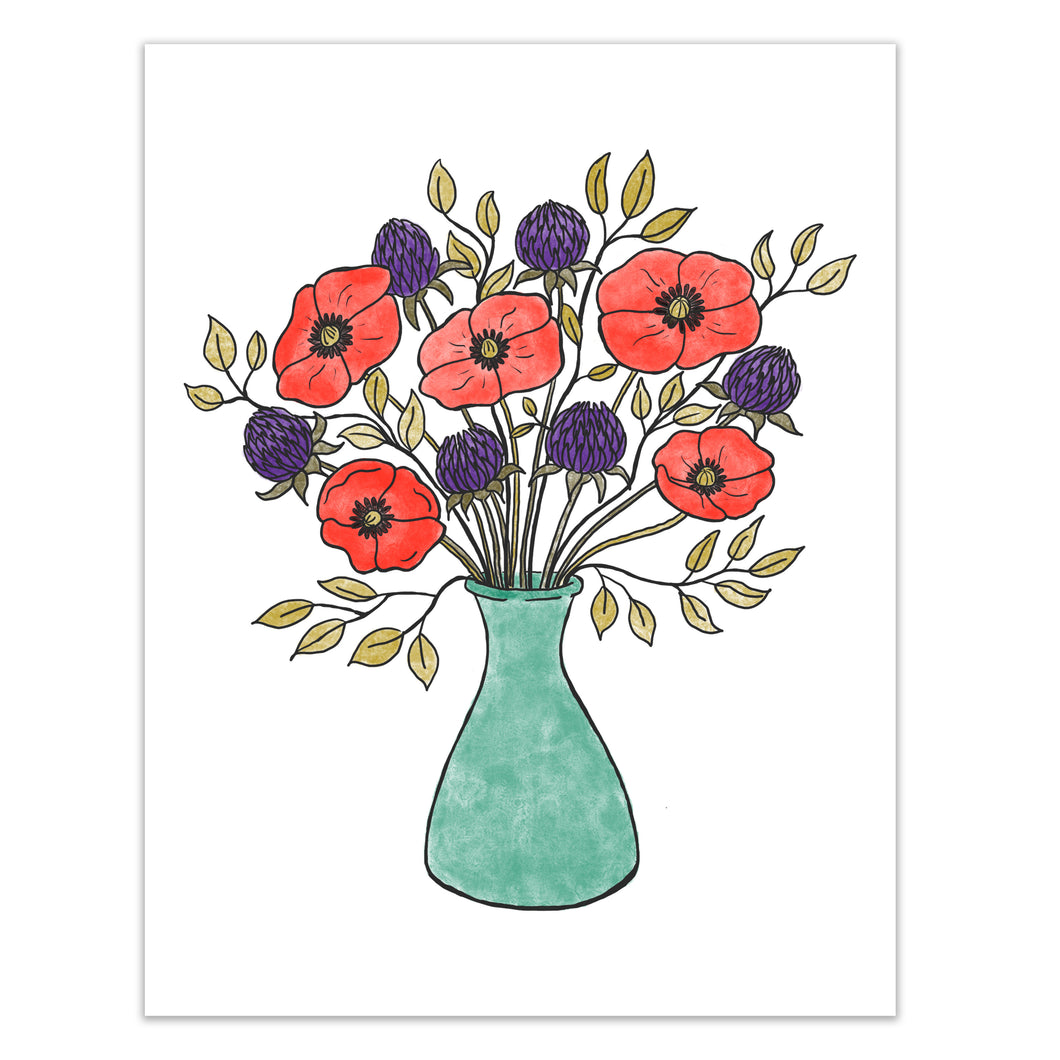 Poppies and Thistle print