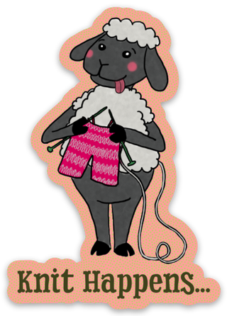 Knit Happens Vinyl Sticker