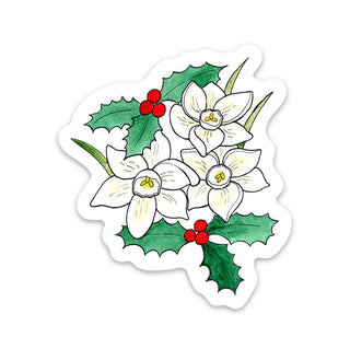 Holly and Lilly December birth flower Vinyl Sticker