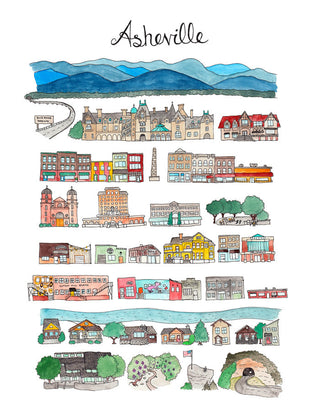 Asheville, North Carolina City Portrait Print