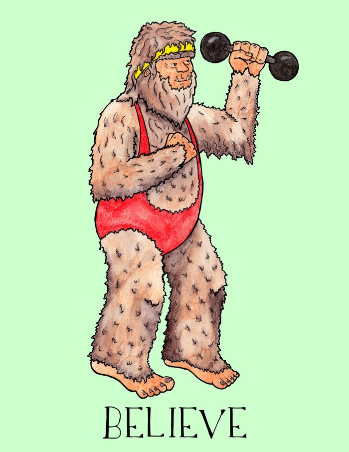 Bigfoot Believe Workout Print