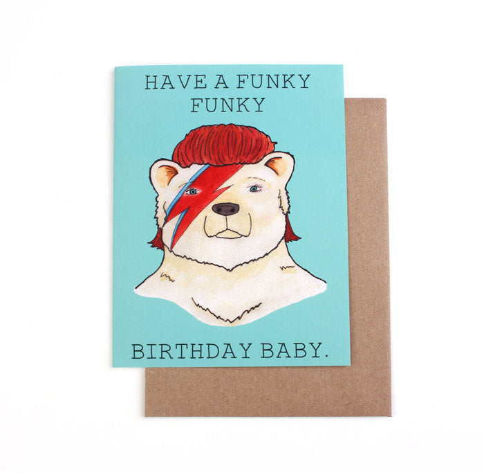 Bowie bear birthday card