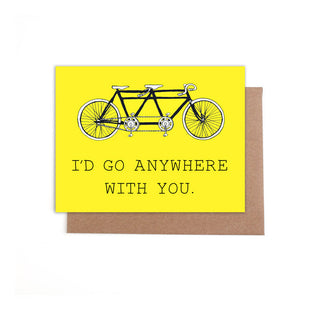 Tandem Bicycle "I'd go anywhere with you" card