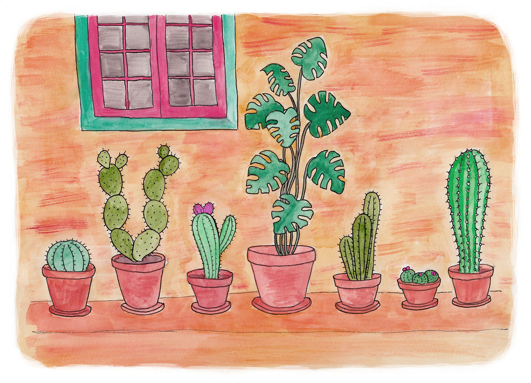 Cactus house plants print