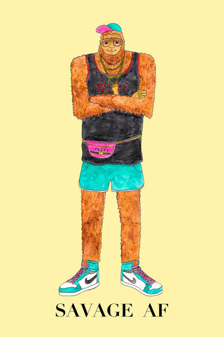 Bigfoot Savage Hipster print