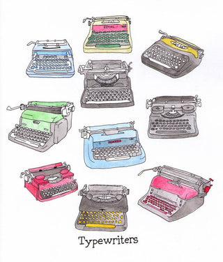 Typewriters Watercolor Print