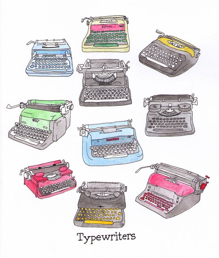 Typewriters Watercolor