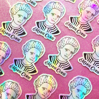 Marie curie hologram sticker
