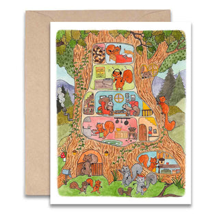 Squirrel House Card