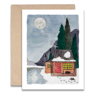 Winter Cabin Card
