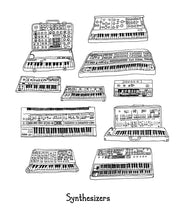 Load image into Gallery viewer, Synthesizer keyboard Illustration
