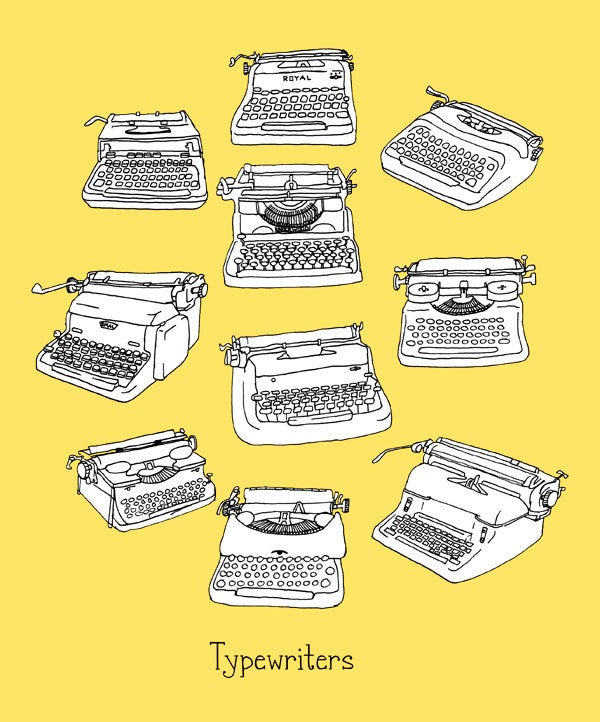 Typewriters pen + ink