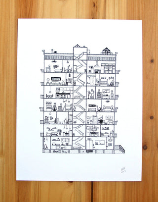 Apartment cross section print