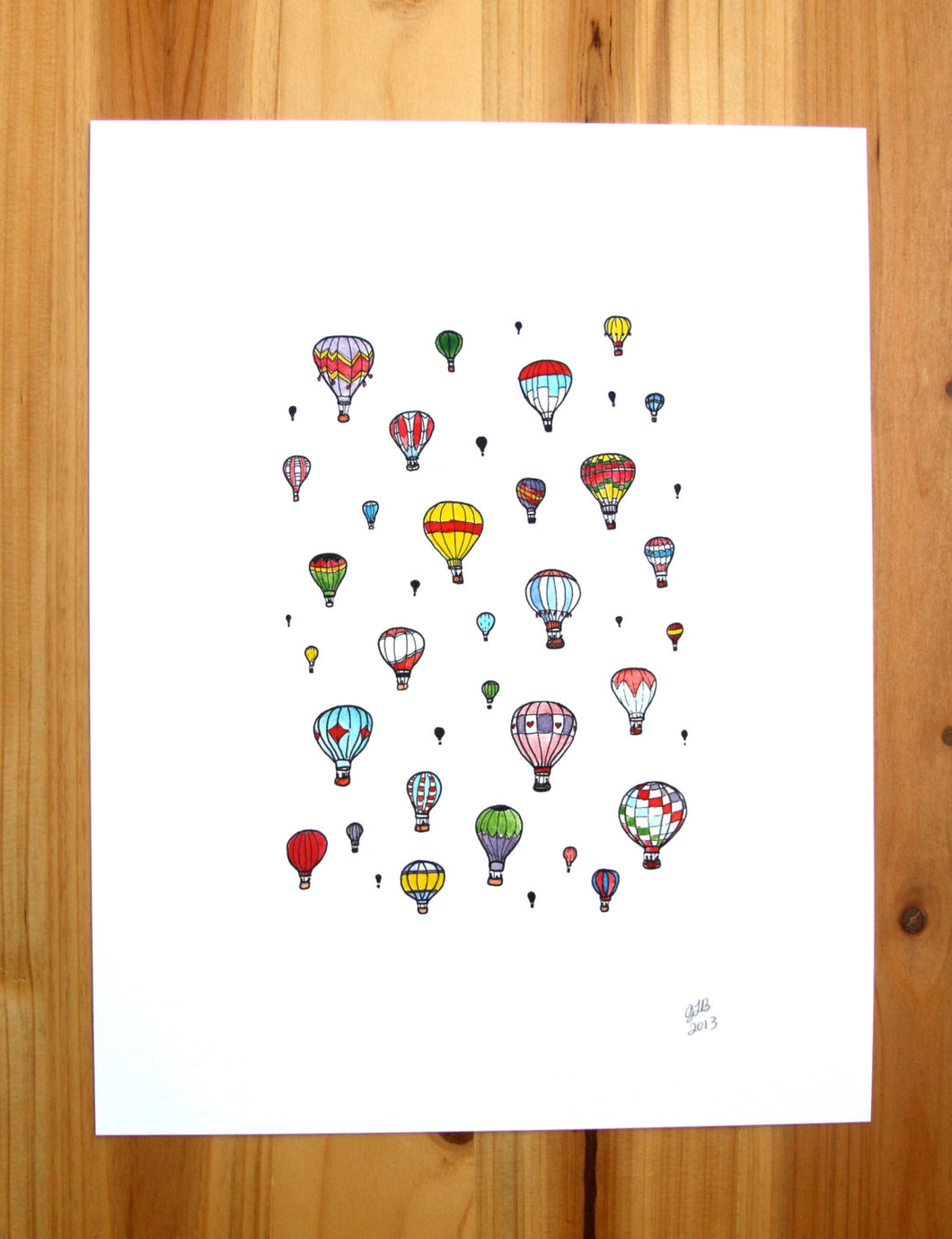 Hot Air Balloon Print 8.5 x 11