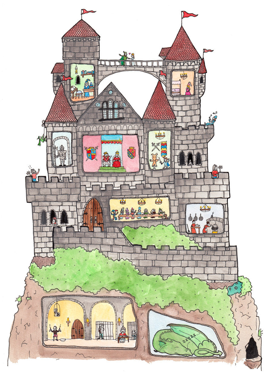Cross section of castle