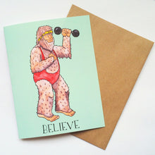 Load image into Gallery viewer, Belive bigfoot workout card

