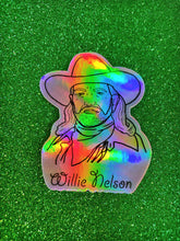 Load image into Gallery viewer, Willie Nelson holographic Vinyl Sticker
