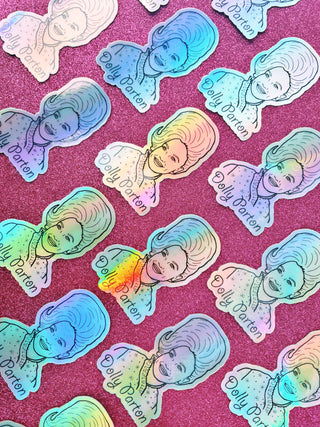 Dolly Parton hologram sticker