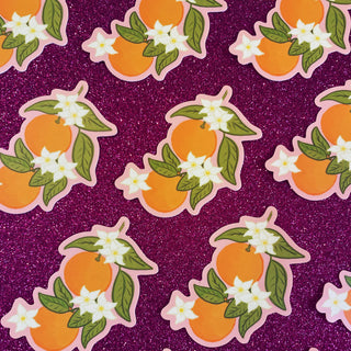 Orange blossom vinyl sticker