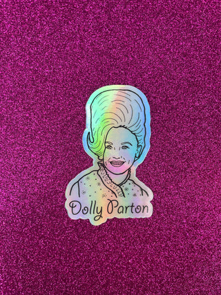 Dolly Parton hologram sticker