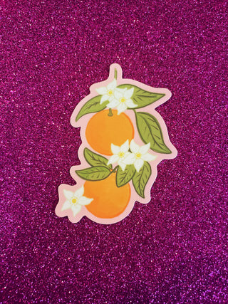 Orange blossom vinyl sticker