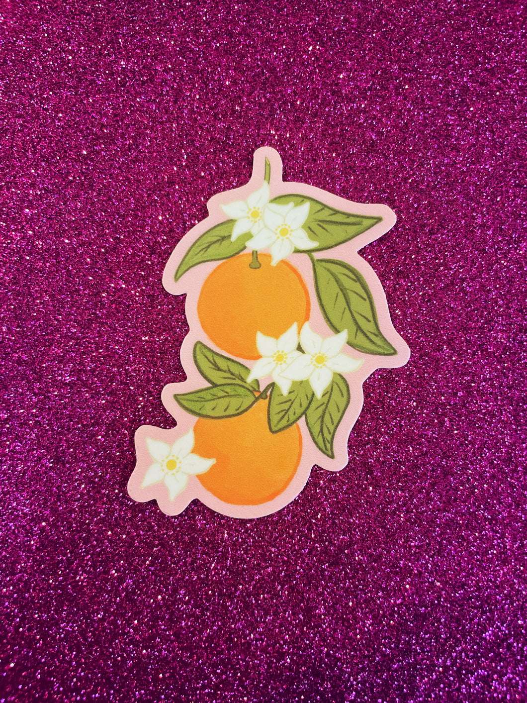 Orange blossom vinyl sticker